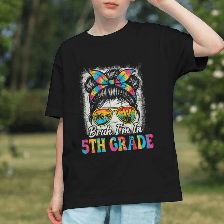 Groovy Messy Bun 5th Grade Back to School Youth T-Shirt Groovy Messy Bun 5th Grade Back to School Youth T-Shirt