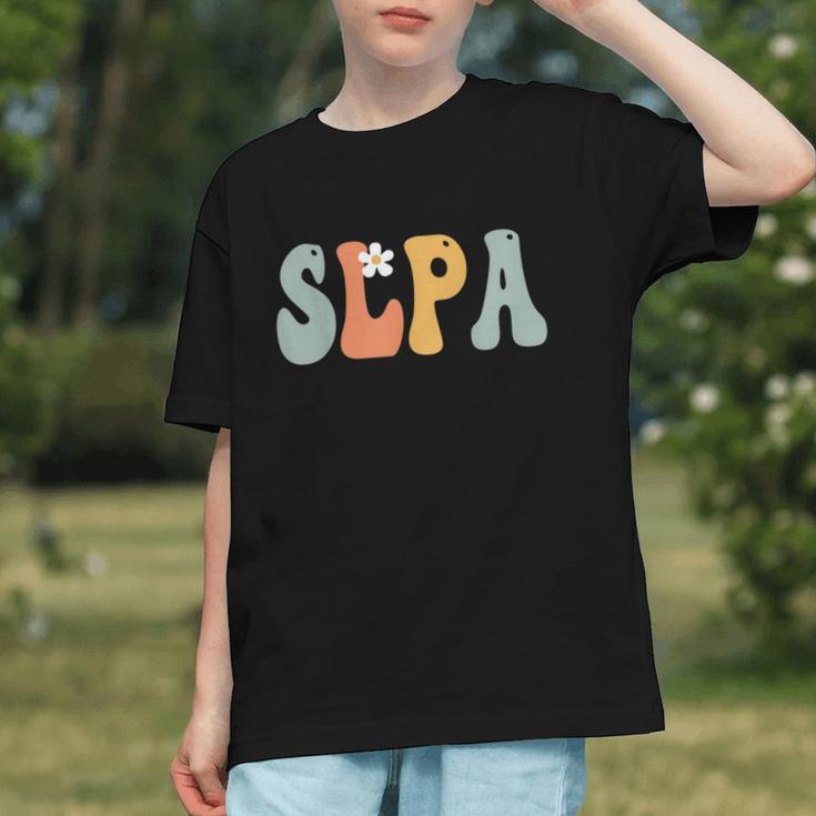 Groovy SLPA Vibes: Fun Back to School Youth T-shirt