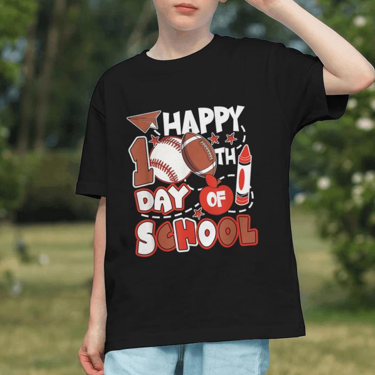 Happy 100 Days Of School Baseball Football PE Teacher Graphic Youth Happy 100 Days Of School Baseball Football PE Teacher Graphic Youth