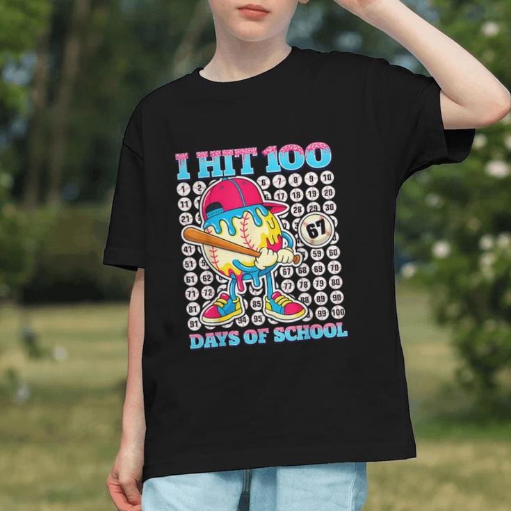 I Hit 100 Days Of School 67 Drip Baseball Boys Kids Graphic Youth