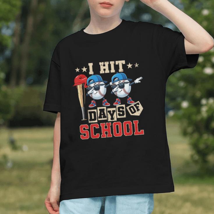 I Hit 100 Days Of School Baseball Kids Boy Teacher 100th Day Graphic Youth I Hit 100 Days Of School Baseball Kids Boy Teacher 100th Day Graphic Youth