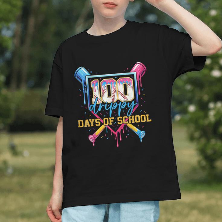 HUGvyn 100 Drippy Days Of School Baseball Ice Cream 100 Days Graphic Youth
