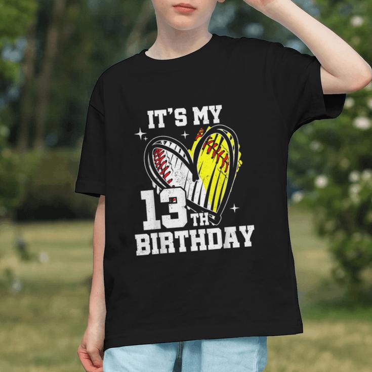 It's My 13th Birthday Baseball Softball Heart 13 Year Old Graphic Youth It's My 13th Birthday Baseball Softball Heart 13 Year Old Graphic Youth