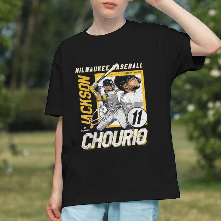 Jackson Chourio Milwaukee MLB Baseball Player MLBJCH203M Graphic Youth