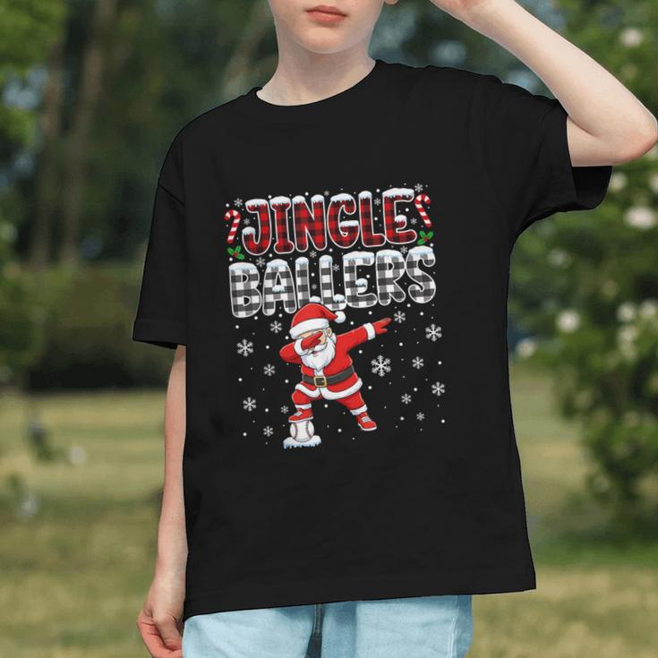 Jingle Ballers Plaid Santa Dabbing Baseball Christmas Graphic Youth Jingle Ballers Plaid Santa Dabbing Baseball Christmas Graphic Youth