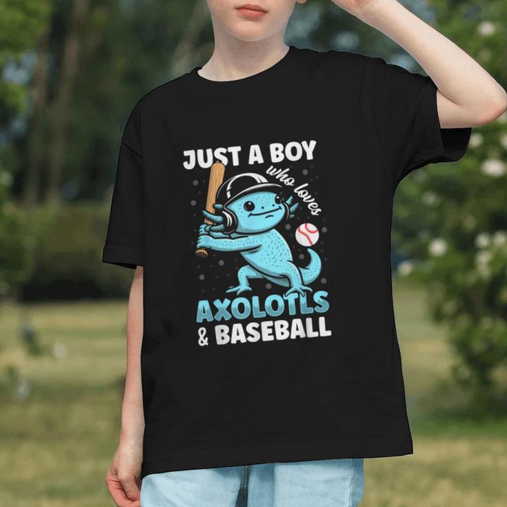 Just A Boy Who Loves Axolotls & Baseball Graphic Youth
