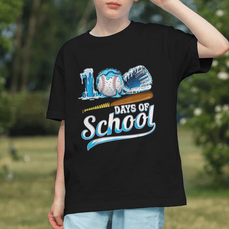 Kid 100 Days Of School Drip Baseball Ice Cream 100th Day Boy Graphic Youth