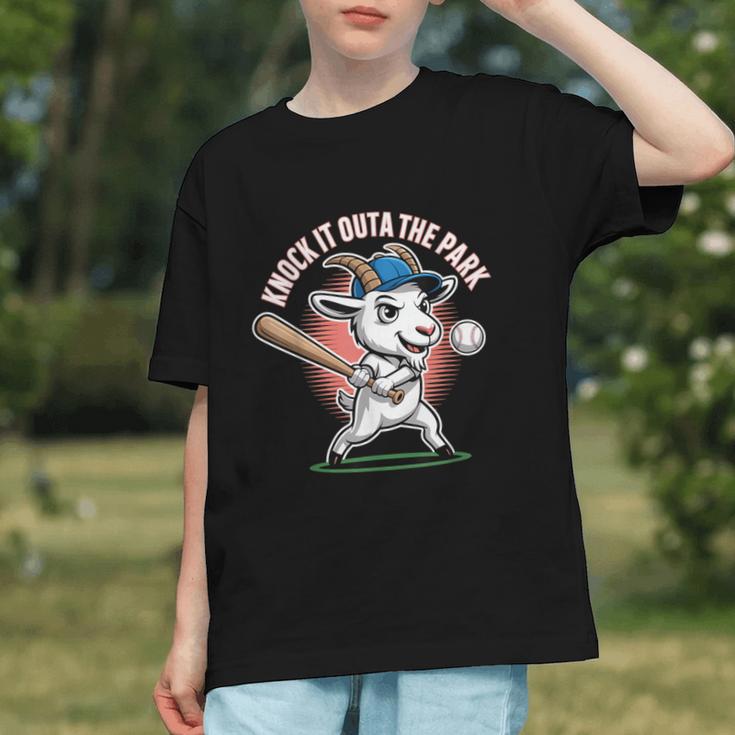 Knock It Outa The Park Baseball Goat Home Run Graphic Youth