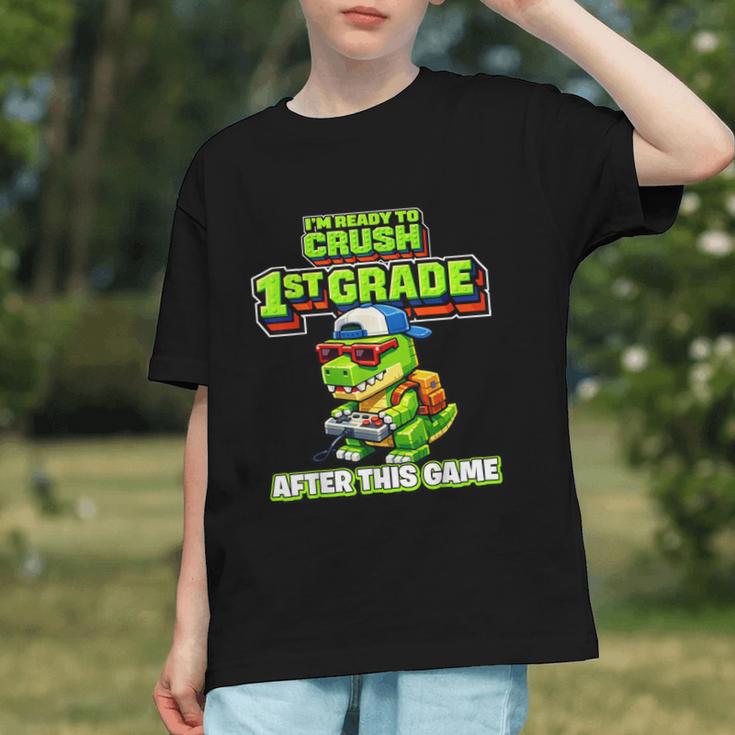 Level Up 1st Grade Dino Gamer Back to School Youth T-Shirt Level Up 1st Grade Dino Gamer Back to School Youth T-Shirt