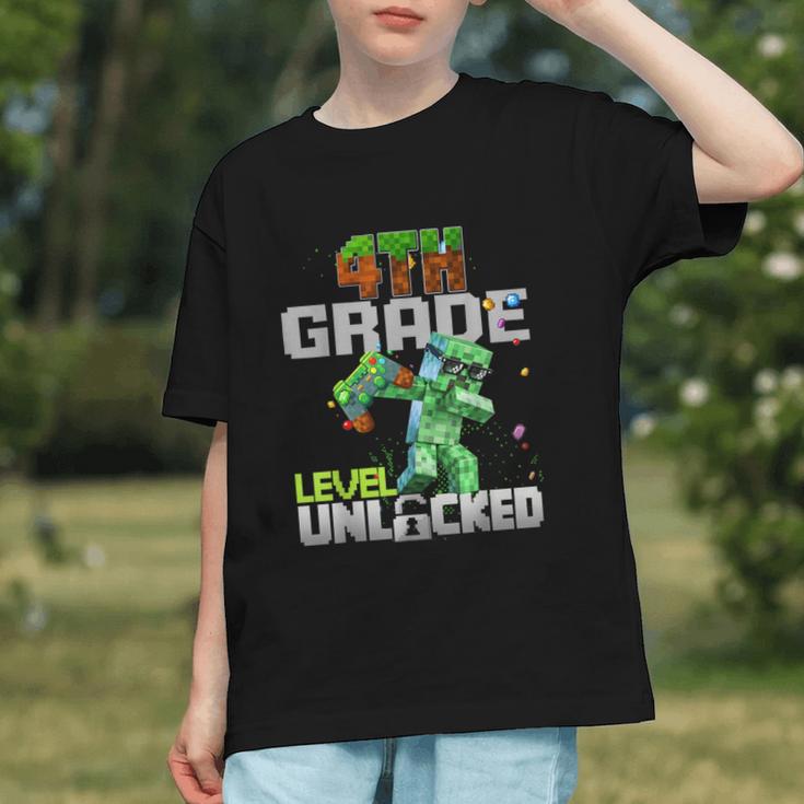 Level Up in 4th Grade! Pixel Gamer Back to School Youth T-shirt