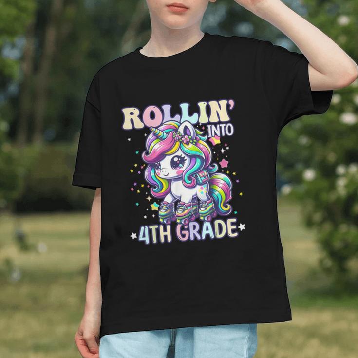 Magical Unicorn Rollin Into 4th Grade Back to School Youth T-shirt