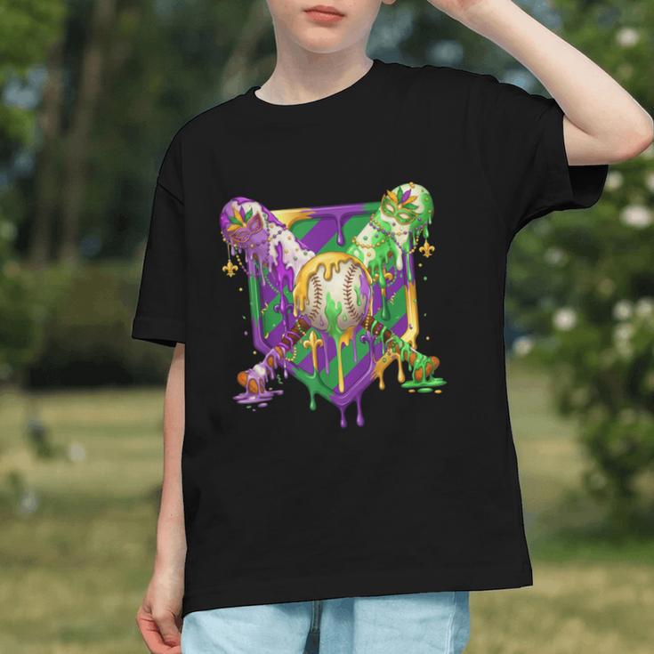 Mardi Gras Ice Cream Drip Baseball Sports For Men Women Kids Graphic Youth