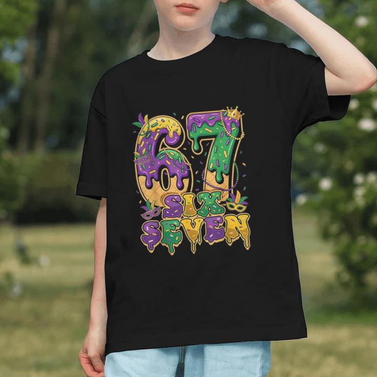 Mardi Gras Six Seven Baseball Drip Number 6 7 Meme Graphic Youth Mardi Gras Six Seven Baseball Drip Number 6 7 Meme Graphic Youth