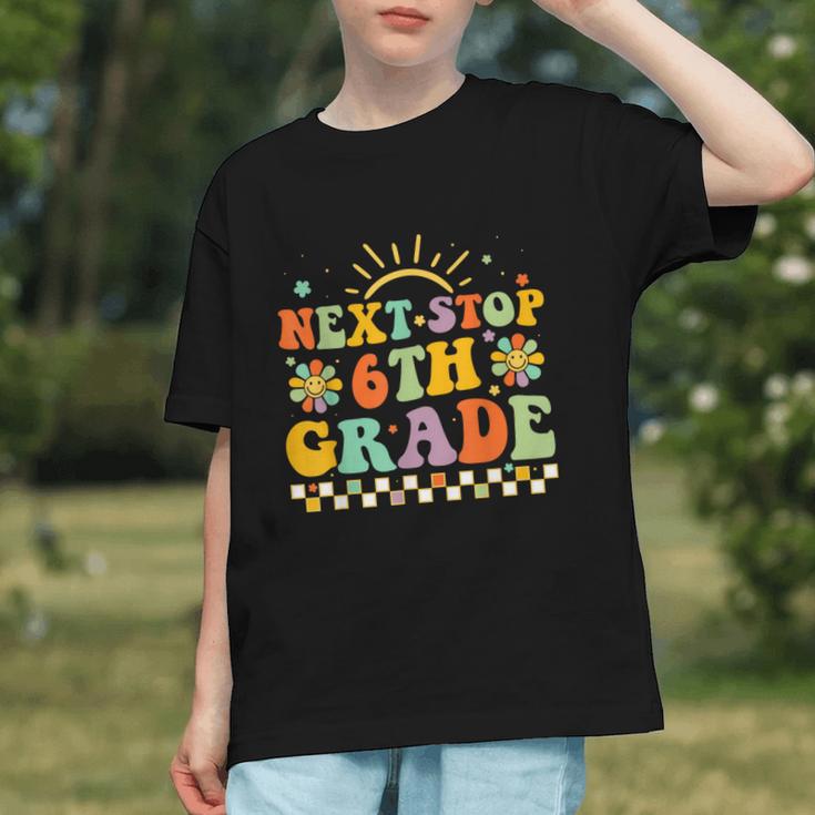 Next Stop 6th Grade Groovy Retro Sixth Grade Back To School Graphic Youth
