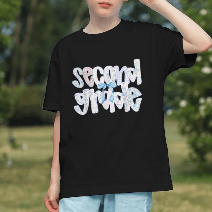 Pastel Floral Bow Back to School 2nd Grade Youth T-shirt Pastel Floral Bow Back to School 2nd Grade Youth T-shirt