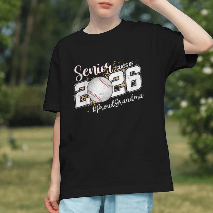 Proud Senior Grandma Class Of 2026 Baseball Graduate Leopard Graphic Youth