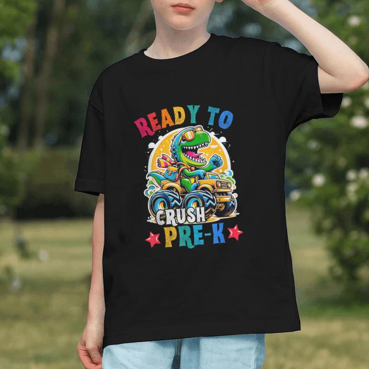 Roaring into Pre-K! Dino Monster Truck Back to School Youth T-shirt Roaring into Pre-K! Dino Monster Truck Back to School Youth T-shirt