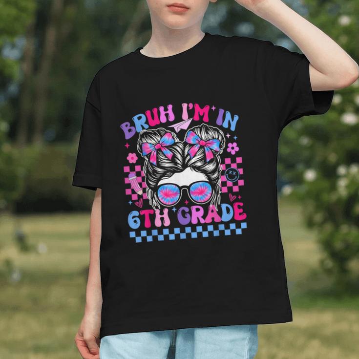 Rocking 6th Grade: Messy Bun Tie Dye Back to School Youth T-Shirt