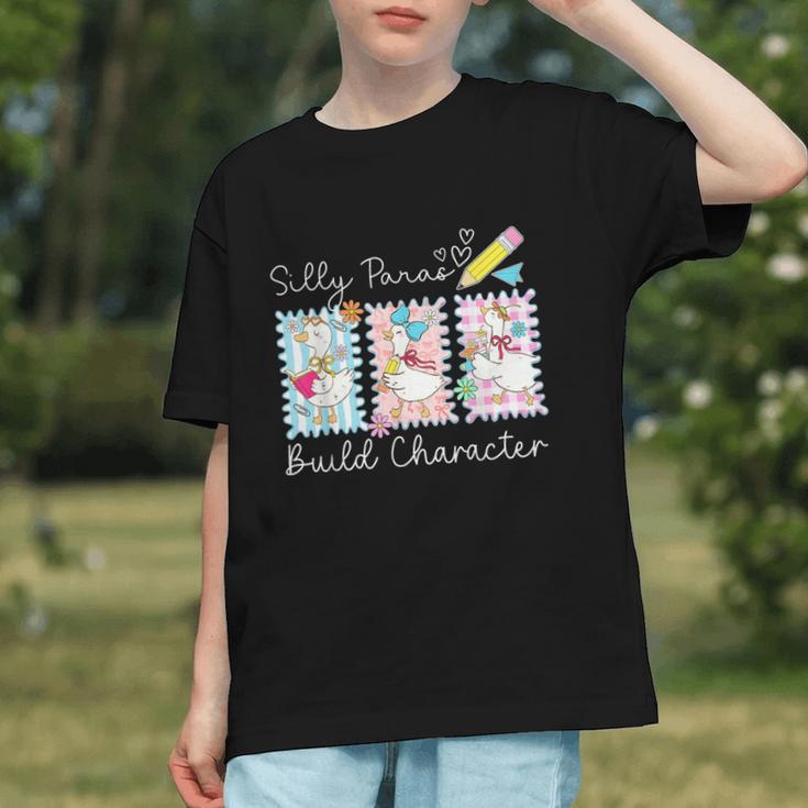 Silly Paras Build Character Back to School Youth T-Shirt Silly Paras Build Character Back to School Youth T-Shirt