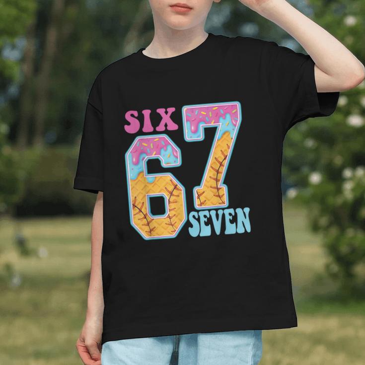 Six Seven Drip Baseball Player Number 67 Or 67th Birthday Graphic Youth