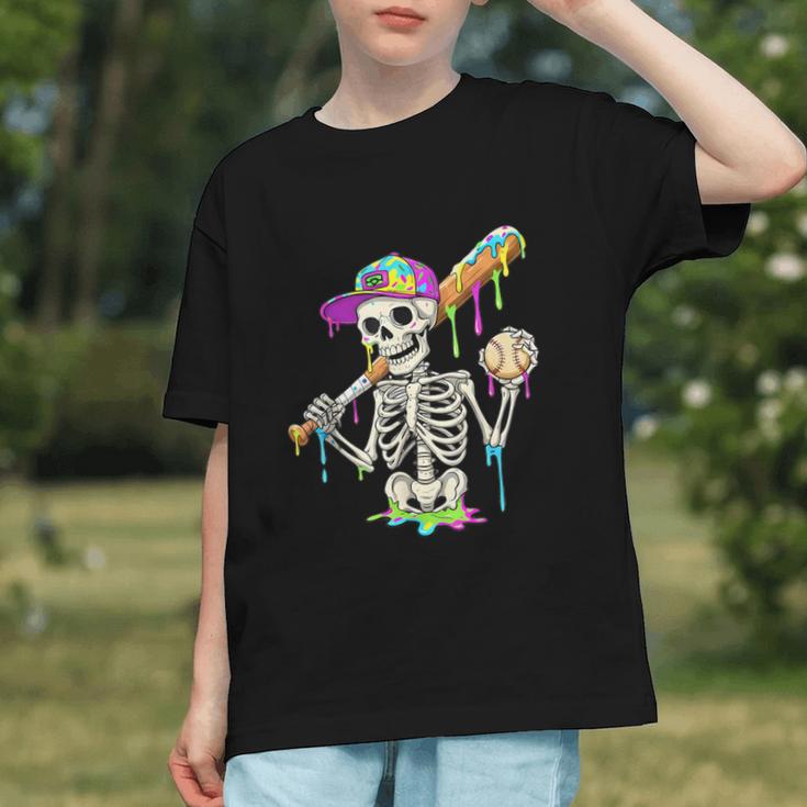 Skeleton Baseball Drip Boys Ice Cream Drip Youth Baseball Graphic Youth