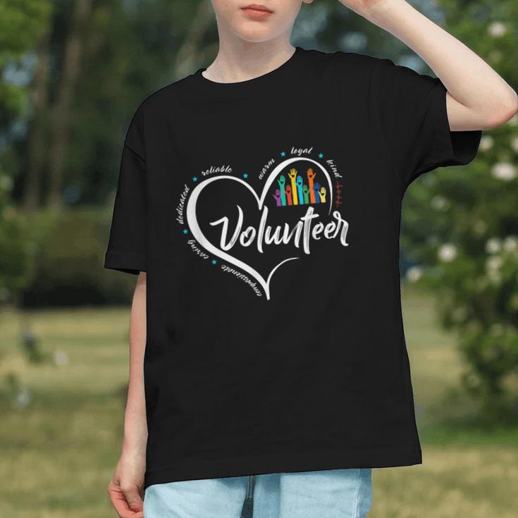 Vintage Art Heart: Kind Volunteer Back to School Youth T-Shirt