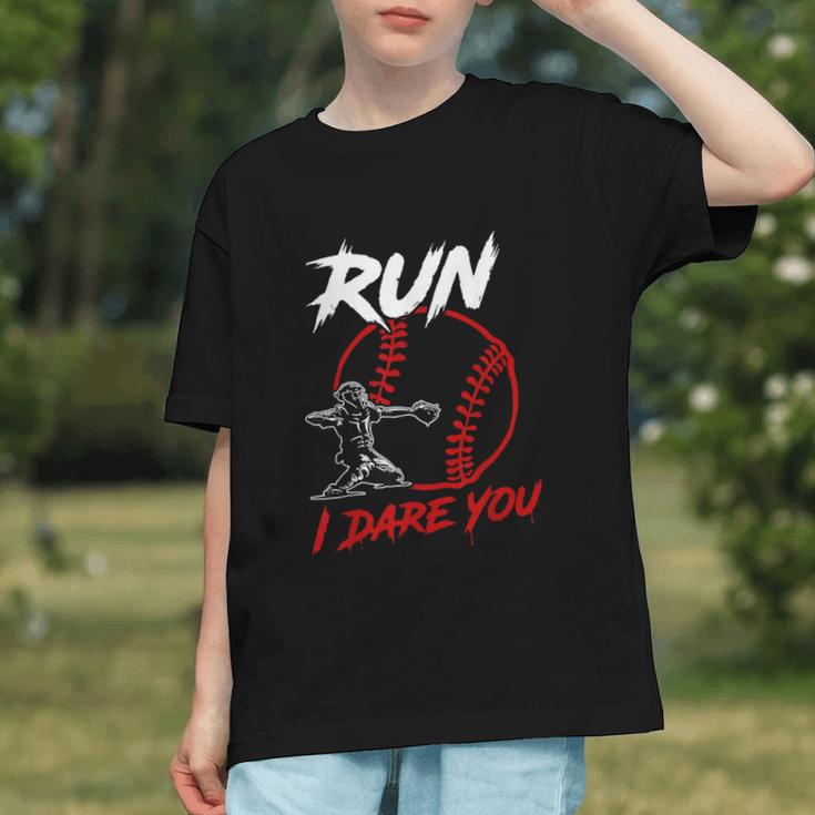 Vintage Baseball Catcher Boys Go Ahead Run I Dare You Graphic Youth Vintage Baseball Catcher Boys Go Ahead Run I Dare You Graphic Youth