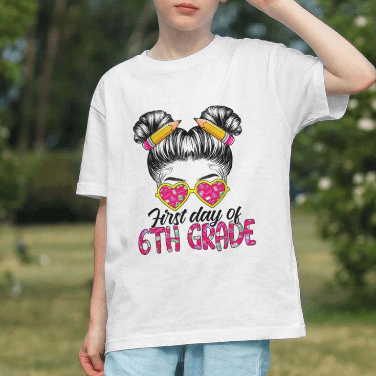 6th Grade Vibes Messy Bun Back to School Youth T-Shirt 6th Grade Vibes Messy Bun Back to School Youth T-Shirt