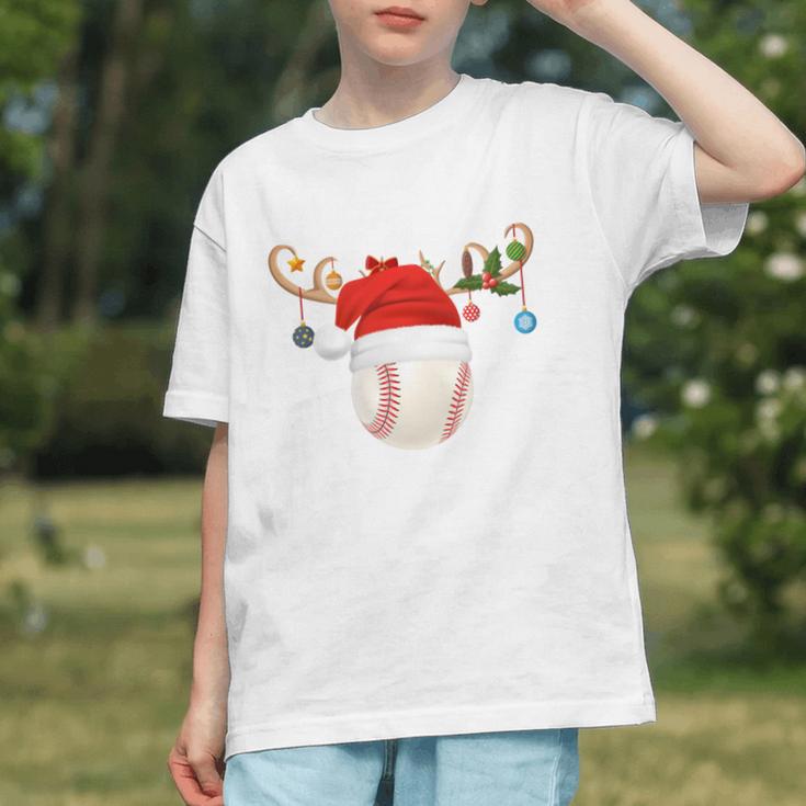 Baseball Christmas Reindeer Santa Hat Sports Player Xmas Graphic Youth Baseball Christmas Reindeer Santa Hat Sports Player Xmas Graphic Youth