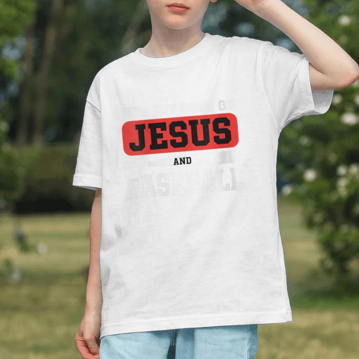 This Boy Runs On Jesus And Baseball Christian Baseball Graphic Youth