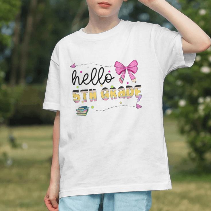 Charming Coquette Bow Fifth Grade Back to School Youth T-shirt Charming Coquette Bow Fifth Grade Back to School Youth T-shirt