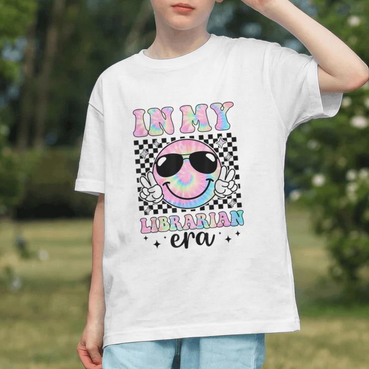 Groovy Librarian Era Back to School Youth T-Shirt Groovy Librarian Era Back to School Youth T-Shirt