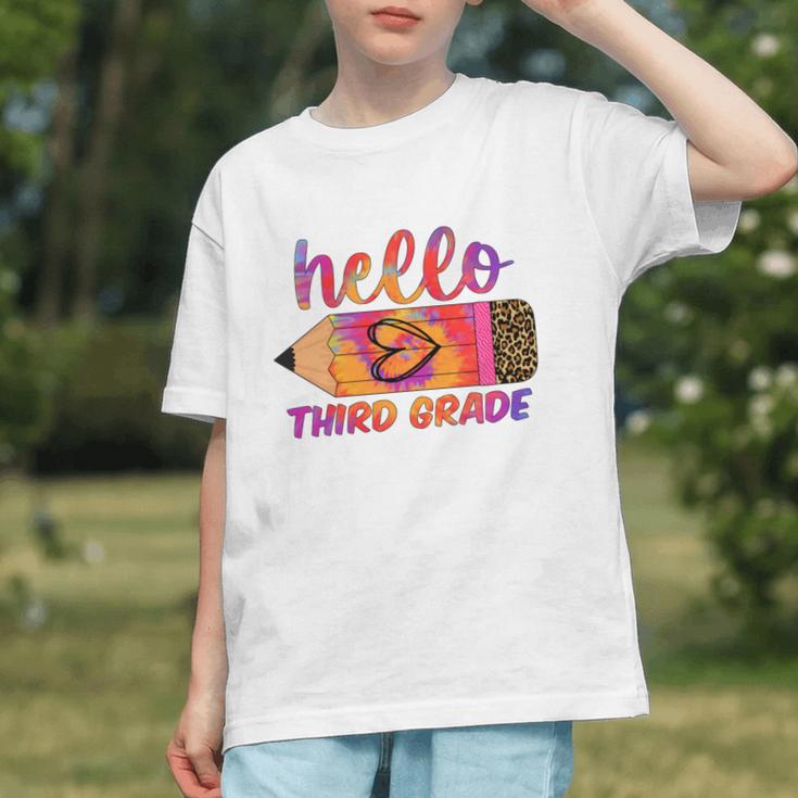Hello Third Grade Back To School Pencil Tie Dye 3rd Grade Performance Graphic Youth Hello Third Grade Back To School Pencil Tie Dye 3rd Grade Performance Graphic Youth