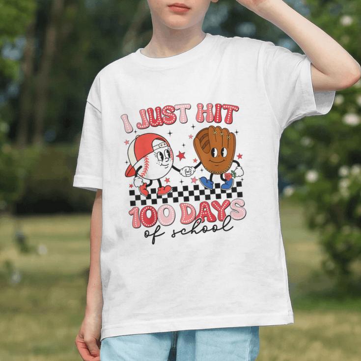 I Just Hit 100 Days Of School Baseball Boy Girl Teacher Graphic Youth I Just Hit 100 Days Of School Baseball Boy Girl Teacher Graphic Youth
