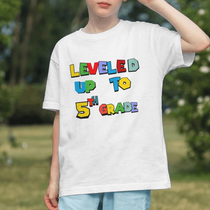 Leveled Up to 5th Grade! Gamer Back to School Youth T-shirt Leveled Up to 5th Grade! Gamer Back to School Youth T-shirt