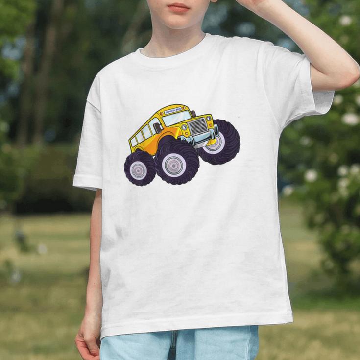 Monster Truck School Bus Yellow Back To School Kids Toddler Graphic Youth