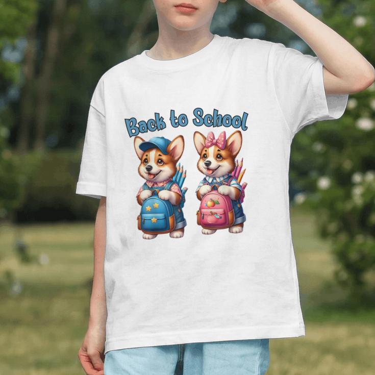 Pawsome Back to School Vibes Cute Corgi Youth T-Shirt Pawsome Back to School Vibes Cute Corgi Youth T-Shirt