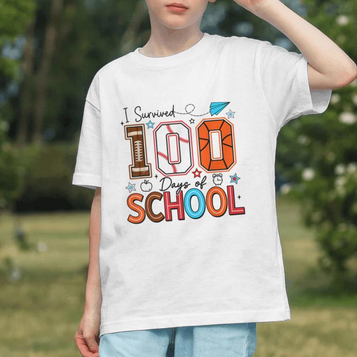 I Survived 100 Days Baseball Football Basketball School Kids Graphic Youth I Survived 100 Days Baseball Football Basketball School Kids Graphic Youth