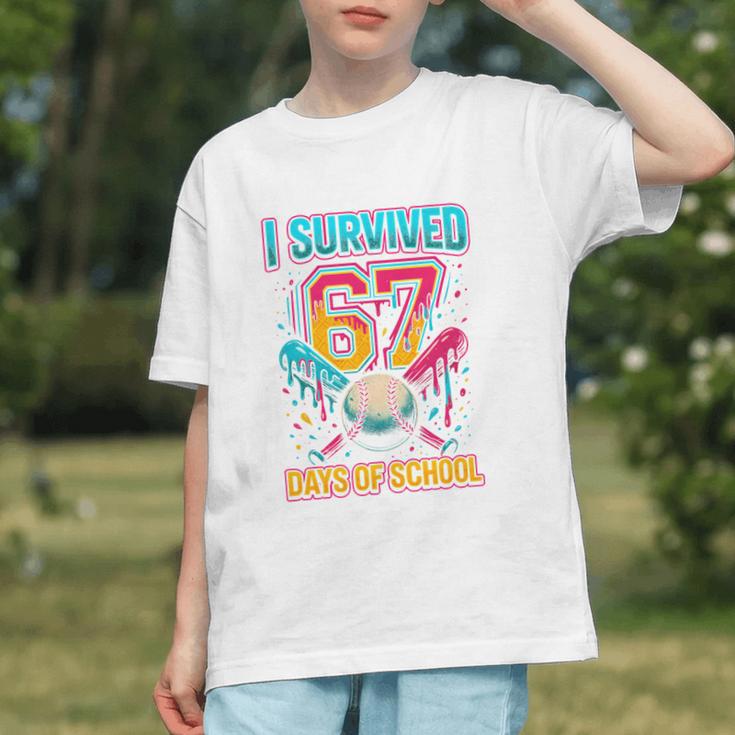 I Survived 67 Days Of School Baseball Drip Six Seven Meme Graphic Youth
