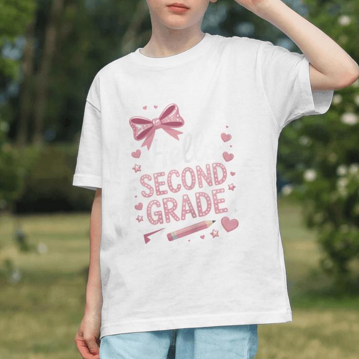 Sweet Pink Coquette Bow 2nd Grade Back to School Youth T-Shirt Sweet Pink Coquette Bow 2nd Grade Back to School Youth T-Shirt
