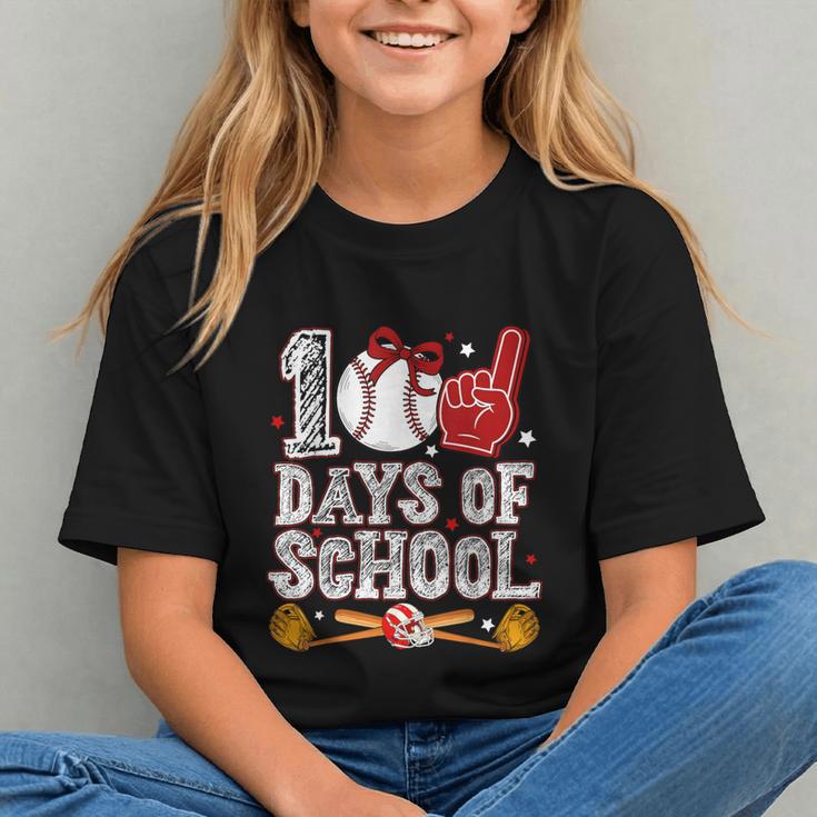 100 Days Of School Cute Bow Baseball Boy Girl Teacher Graphic Youth 100 Days Of School Cute Bow Baseball Boy Girl Teacher Graphic Youth