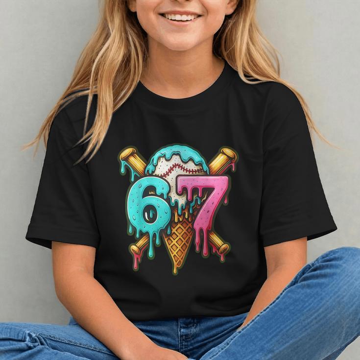 67 Baseball Ice Cream Drip Kids Graphic Youth 67 Baseball Ice Cream Drip Kids Graphic Youth