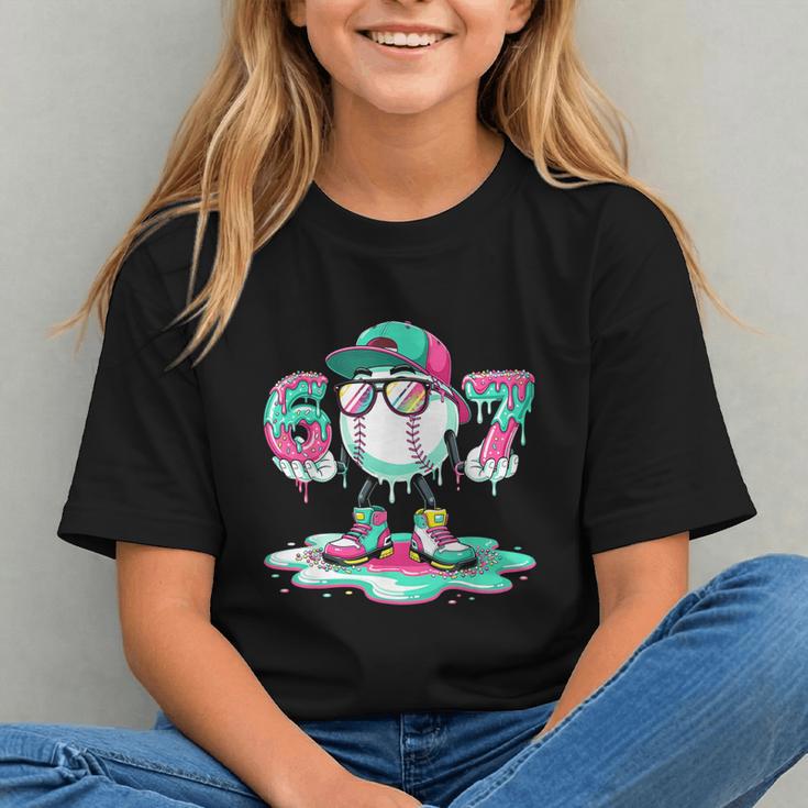 67 Meme Six Seven 6 7 Meme Baseball Ice Cream Drip Graphic Youth