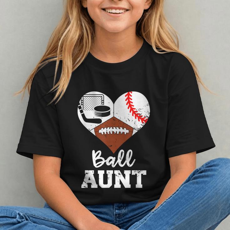 Ball Aunt Heart Football Baseball Hockey Game Day Graphic Youth Ball Aunt Heart Football Baseball Hockey Game Day Graphic Youth