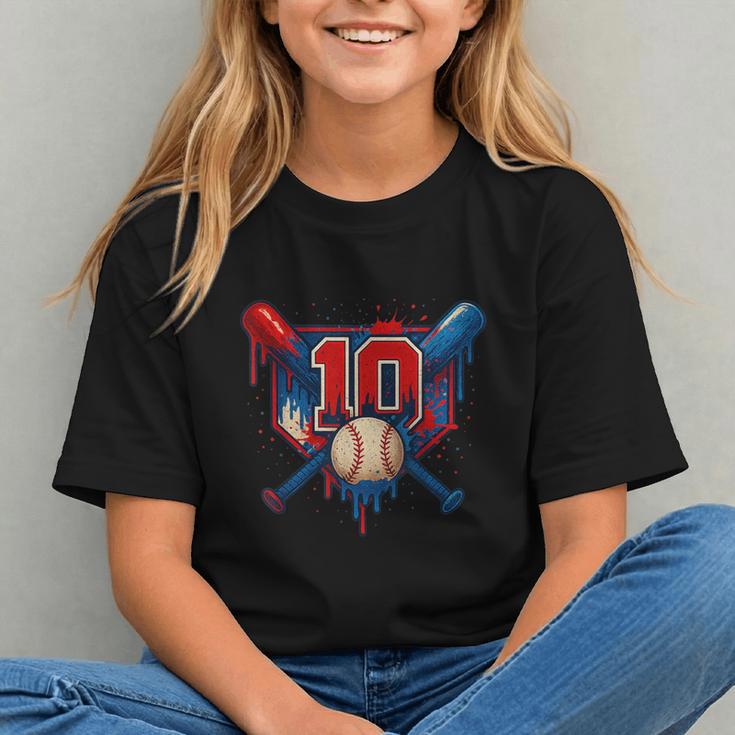 Baseball 10 Year Old Splash Drip 10th Birthday Boy Number 10 Graphic Youth Baseball 10 Year Old Splash Drip 10th Birthday Boy Number 10 Graphic Youth