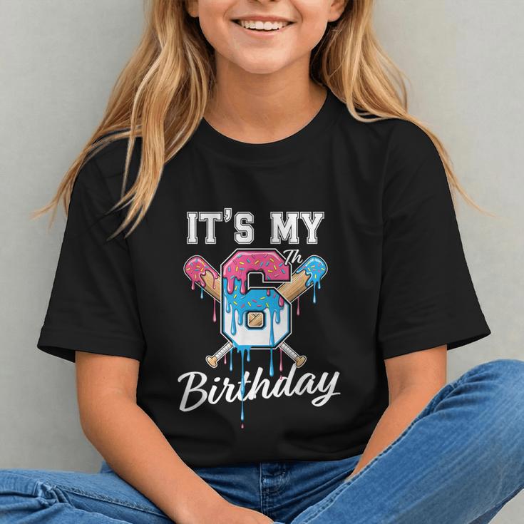 Baseball 6 Year Old Ice Cream Drip 6th Birthday Boy Number 6 Graphic Youth Baseball 6 Year Old Ice Cream Drip 6th Birthday Boy Number 6 Graphic Youth