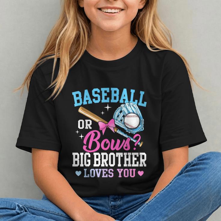 Baseball Or Bows Big Brother Loves You Gender Pink Or Blue Graphic Youth Baseball Or Bows Big Brother Loves You Gender Pink Or Blue Graphic Youth