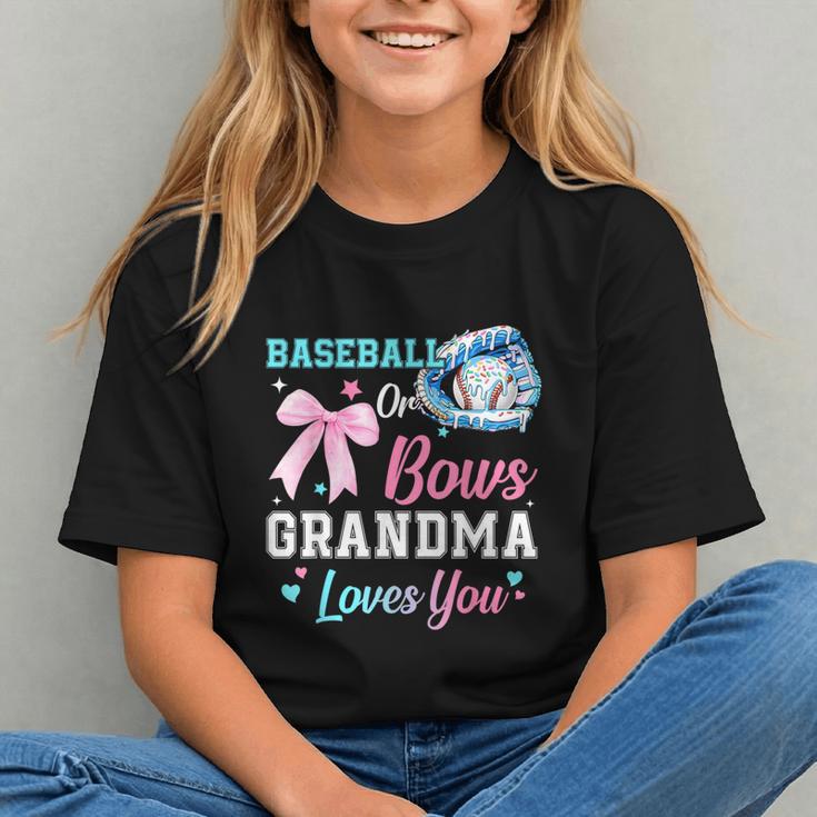 Baseball Or Bows Your Grandma Loves You Gender Reveal Graphic Youth Baseball Or Bows Your Grandma Loves You Gender Reveal Graphic Youth
