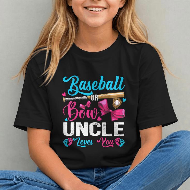 Baseball Or Bows Uncle Loves You Gender Reveal Graphic Youth Baseball Or Bows Uncle Loves You Gender Reveal Graphic Youth