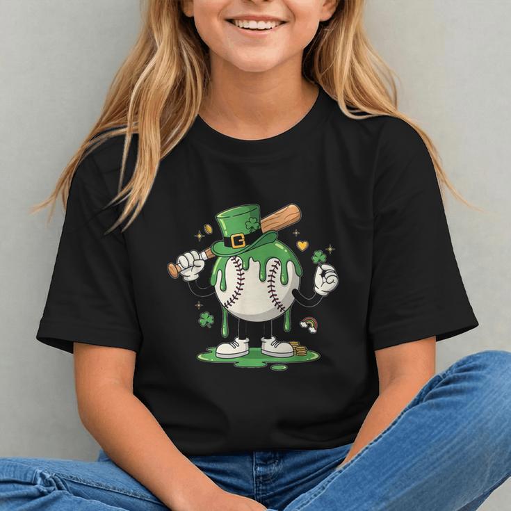 Baseball Drip Ice Cream Boys Kids Shamrock St Patricks Day Graphic Youth